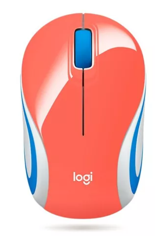 Mouse Pequeño Para Niños Logitech M187 Inalambrico - Coral Color Coral